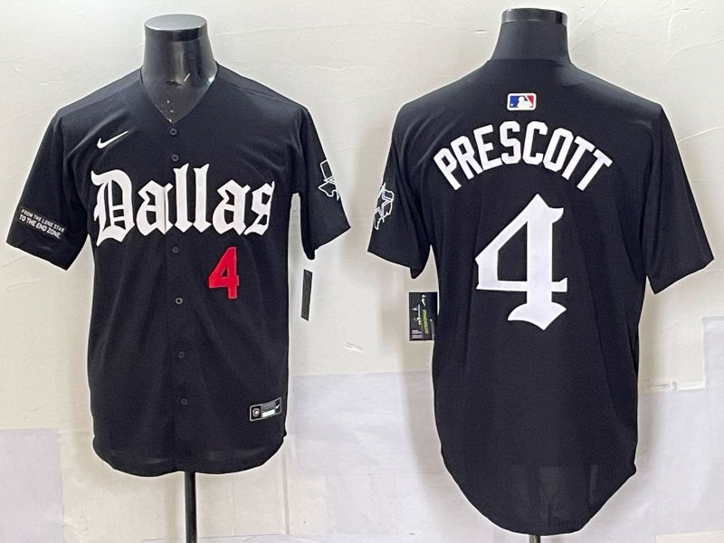 Men 2025 Nike Dallas Cowboys #4 Prescott Black 5th generation Joint Name Limited NFL Jersey 05->dallas cowboys->NFL Jersey